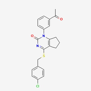 1-(3-acetylphenyl)-4-[(4-chlorobenzyl)sulfanyl]-1,5,6,7-tetrahydro-2H-cyclopenta[d]pyrimidin-2-one