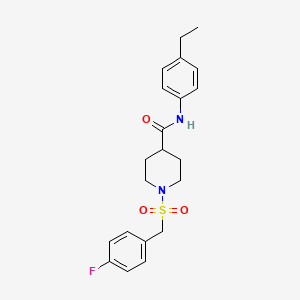 molecular formula C21H25FN2O3S B11333152 N-(4-ethylphenyl)-1-[(4-fluorobenzyl)sulfonyl]piperidine-4-carboxamide 