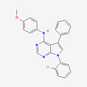 molecular formula C25H19ClN4O B11333165 7-(2-chlorophenyl)-N-(4-methoxyphenyl)-5-phenyl-7H-pyrrolo[2,3-d]pyrimidin-4-amine 