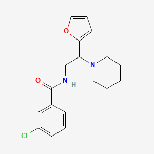 molecular formula C18H21ClN2O2 B11333183 3-chloro-N-[2-(furan-2-yl)-2-(piperidin-1-yl)ethyl]benzamide 