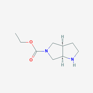 molecular formula C9H16N2O2 B113332 (3AR,6AR)-5-乙氧羰基-1H-六氢吡咯并[3,4-B]吡咯 CAS No. 948846-39-7