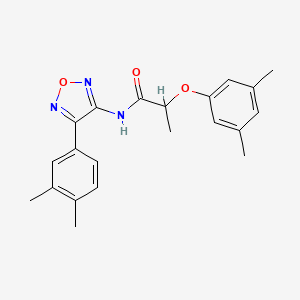 molecular formula C21H23N3O3 B11333203 2-(3,5-dimethylphenoxy)-N-[4-(3,4-dimethylphenyl)-1,2,5-oxadiazol-3-yl]propanamide 