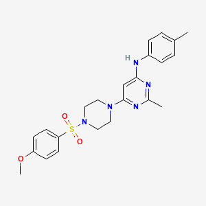 molecular formula C23H27N5O3S B11333220 6-(4-((4-methoxyphenyl)sulfonyl)piperazin-1-yl)-2-methyl-N-(p-tolyl)pyrimidin-4-amine 