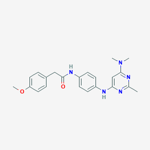 N-(4-{[6-(dimethylamino)-2-methylpyrimidin-4-yl]amino}phenyl)-2-(4-methoxyphenyl)acetamide