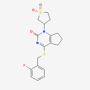 1-(1,1-dioxidotetrahydrothiophen-3-yl)-4-[(2-fluorobenzyl)sulfanyl]-1,5,6,7-tetrahydro-2H-cyclopenta[d]pyrimidin-2-one