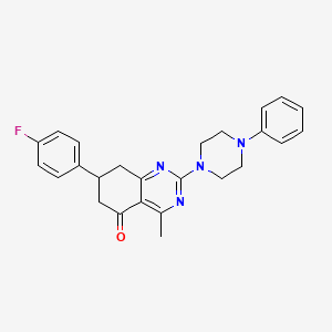 molecular formula C25H25FN4O B11333231 7-(4-fluorophenyl)-4-methyl-2-(4-phenylpiperazin-1-yl)-7,8-dihydroquinazolin-5(6H)-one 