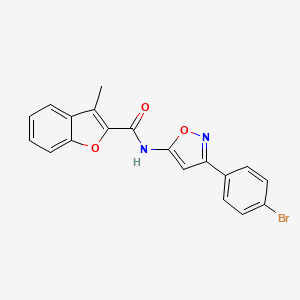 molecular formula C19H13BrN2O3 B11333237 N-[3-(4-bromophenyl)-1,2-oxazol-5-yl]-3-methyl-1-benzofuran-2-carboxamide 