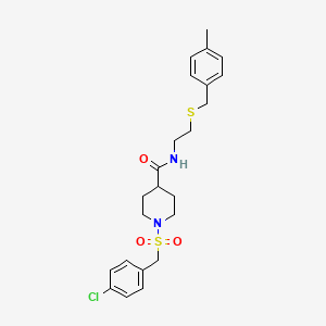 1-[(4-chlorobenzyl)sulfonyl]-N-{2-[(4-methylbenzyl)sulfanyl]ethyl}piperidine-4-carboxamide