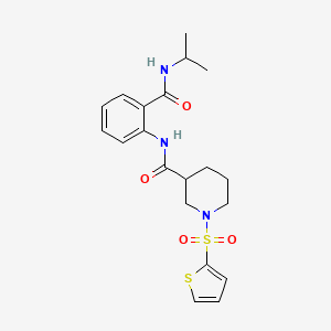 N-[2-(propan-2-ylcarbamoyl)phenyl]-1-(thiophen-2-ylsulfonyl)piperidine-3-carboxamide