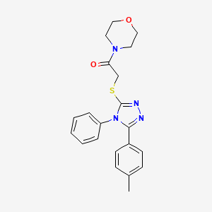 molecular formula C21H22N4O2S B11333302 2-{[5-(4-methylphenyl)-4-phenyl-4H-1,2,4-triazol-3-yl]sulfanyl}-1-(morpholin-4-yl)ethanone 