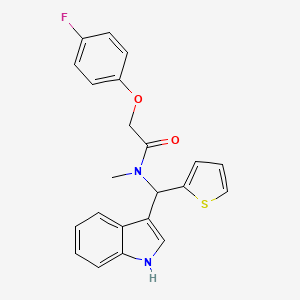 2-(4-fluorophenoxy)-N-[1H-indol-3-yl(thiophen-2-yl)methyl]-N-methylacetamide