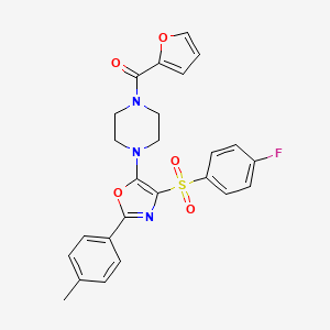 (4-{4-[(4-Fluorophenyl)sulfonyl]-2-(4-methylphenyl)-1,3-oxazol-5-yl}piperazin-1-yl)(furan-2-yl)methanone