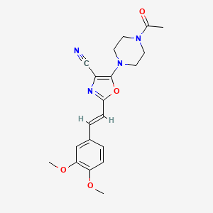 molecular formula C20H22N4O4 B11333364 5-(4-acetylpiperazin-1-yl)-2-[(E)-2-(3,4-dimethoxyphenyl)ethenyl]-1,3-oxazole-4-carbonitrile 