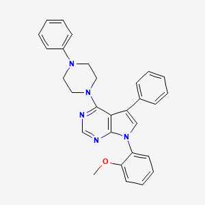 molecular formula C29H27N5O B11333414 7-(2-methoxyphenyl)-5-phenyl-4-(4-phenylpiperazin-1-yl)-7H-pyrrolo[2,3-d]pyrimidine 