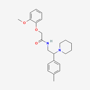 molecular formula C23H30N2O3 B11333428 2-(2-methoxyphenoxy)-N-[2-(4-methylphenyl)-2-(piperidin-1-yl)ethyl]acetamide 