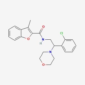 molecular formula C22H23ClN2O3 B11333436 N-[2-(2-chlorophenyl)-2-(morpholin-4-yl)ethyl]-3-methyl-1-benzofuran-2-carboxamide 