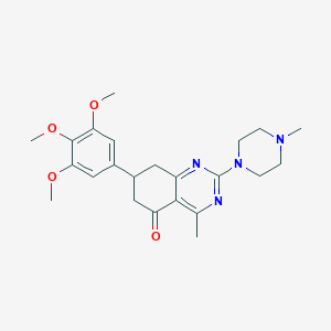 molecular formula C23H30N4O4 B11333457 4-methyl-2-(4-methylpiperazin-1-yl)-7-(3,4,5-trimethoxyphenyl)-7,8-dihydroquinazolin-5(6H)-one 