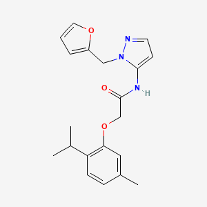 N-[1-(furan-2-ylmethyl)-1H-pyrazol-5-yl]-2-[5-methyl-2-(propan-2-yl)phenoxy]acetamide