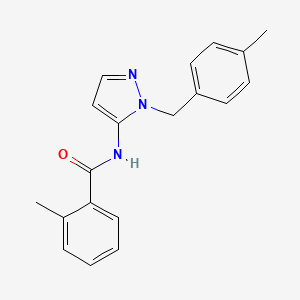 molecular formula C19H19N3O B11333482 2-methyl-N-[1-(4-methylbenzyl)-1H-pyrazol-5-yl]benzamide 