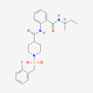 N-[2-(butan-2-ylcarbamoyl)phenyl]-1-[(2-fluorobenzyl)sulfonyl]piperidine-4-carboxamide