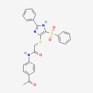 N-(4-acetylphenyl)-2-{[2-phenyl-4-(phenylsulfonyl)-1H-imidazol-5-yl]sulfanyl}acetamide