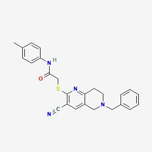 2-[(6-benzyl-3-cyano-5,6,7,8-tetrahydro-1,6-naphthyridin-2-yl)sulfanyl]-N-(4-methylphenyl)acetamide