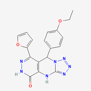 8-(4-ethoxyphenyl)-10-(furan-2-yl)-2,4,5,6,7,11,12-heptazatricyclo[7.4.0.03,7]trideca-1(9),3,5,10-tetraen-13-one