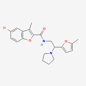 5-bromo-3-methyl-N-[2-(5-methylfuran-2-yl)-2-(pyrrolidin-1-yl)ethyl]-1-benzofuran-2-carboxamide