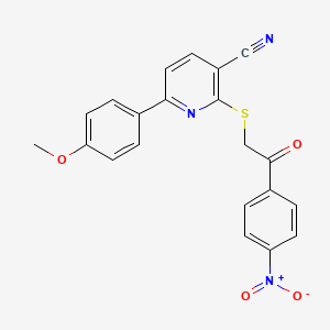 6-(4-Methoxyphenyl)-2-{[2-(4-nitrophenyl)-2-oxoethyl]sulfanyl}pyridine-3-carbonitrile