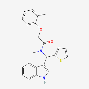 N-[1H-indol-3-yl(thiophen-2-yl)methyl]-N-methyl-2-(2-methylphenoxy)acetamide