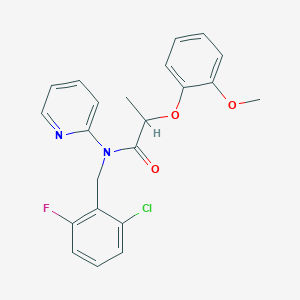 molecular formula C22H20ClFN2O3 B11333622 N-(2-chloro-6-fluorobenzyl)-2-(2-methoxyphenoxy)-N-(pyridin-2-yl)propanamide 