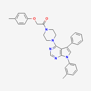 2-(4-methylphenoxy)-1-{4-[7-(3-methylphenyl)-5-phenyl-7H-pyrrolo[2,3-d]pyrimidin-4-yl]piperazin-1-yl}ethanone