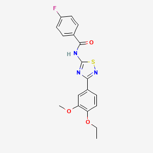 molecular formula C18H16FN3O3S B11333662 N-[3-(4-ethoxy-3-methoxyphenyl)-1,2,4-thiadiazol-5-yl]-4-fluorobenzamide 