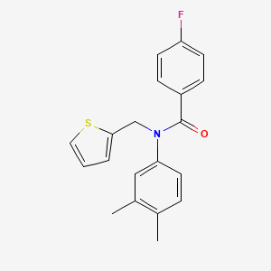 molecular formula C20H18FNOS B11333674 N-(3,4-dimethylphenyl)-4-fluoro-N-(thiophen-2-ylmethyl)benzamide 