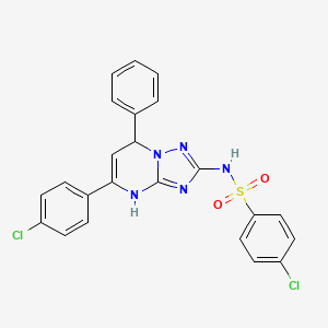 4-chloro-N-[5-(4-chlorophenyl)-7-phenyl-3,7-dihydro[1,2,4]triazolo[1,5-a]pyrimidin-2-yl]benzenesulfonamide