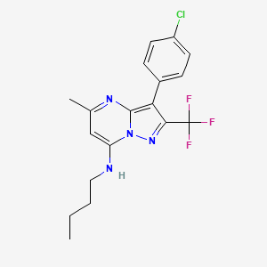 molecular formula C18H18ClF3N4 B11333692 N-butyl-3-(4-chlorophenyl)-5-methyl-2-(trifluoromethyl)pyrazolo[1,5-a]pyrimidin-7-amine 