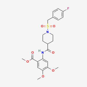 molecular formula C23H27FN2O7S B11333730 Methyl 2-[({1-[(4-fluorobenzyl)sulfonyl]piperidin-4-yl}carbonyl)amino]-4,5-dimethoxybenzoate 