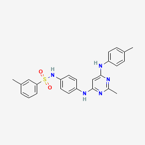 3-methyl-N-(4-((2-methyl-6-(p-tolylamino)pyrimidin-4-yl)amino)phenyl)benzenesulfonamide