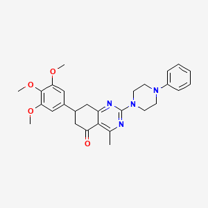 4-methyl-2-(4-phenylpiperazin-1-yl)-7-(3,4,5-trimethoxyphenyl)-7,8-dihydroquinazolin-5(6H)-one