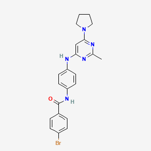 molecular formula C22H22BrN5O B11333802 4-Bromo-N-(4-{[2-methyl-6-(pyrrolidin-1-YL)pyrimidin-4-YL]amino}phenyl)benzamide 