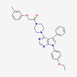 1-{4-[7-(4-ethoxyphenyl)-5-phenyl-7H-pyrrolo[2,3-d]pyrimidin-4-yl]piperazin-1-yl}-2-(3-methylphenoxy)ethanone