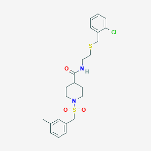 N-{2-[(2-chlorobenzyl)sulfanyl]ethyl}-1-[(3-methylbenzyl)sulfonyl]piperidine-4-carboxamide