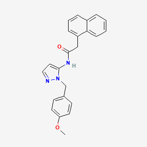 molecular formula C23H21N3O2 B11333847 N-[1-(4-methoxybenzyl)-1H-pyrazol-5-yl]-2-(naphthalen-1-yl)acetamide 