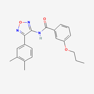 molecular formula C20H21N3O3 B11333850 N-[4-(3,4-dimethylphenyl)-1,2,5-oxadiazol-3-yl]-3-propoxybenzamide 