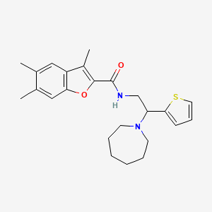 molecular formula C24H30N2O2S B11333854 N-[2-(azepan-1-yl)-2-(thiophen-2-yl)ethyl]-3,5,6-trimethyl-1-benzofuran-2-carboxamide 