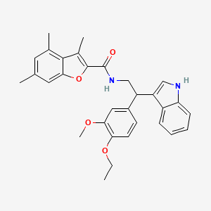 N-[2-(4-ethoxy-3-methoxyphenyl)-2-(1H-indol-3-yl)ethyl]-3,4,6-trimethyl-1-benzofuran-2-carboxamide