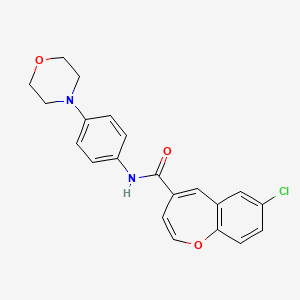 molecular formula C21H19ClN2O3 B11333869 7-chloro-N-[4-(morpholin-4-yl)phenyl]-1-benzoxepine-4-carboxamide 