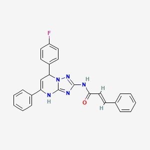 molecular formula C26H20FN5O B11333874 (2E)-N-[7-(4-fluorophenyl)-5-phenyl-3,7-dihydro[1,2,4]triazolo[1,5-a]pyrimidin-2-yl]-3-phenylprop-2-enamide 