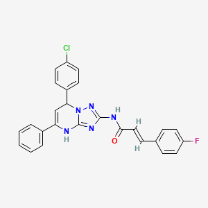 (2E)-N-[7-(4-chlorophenyl)-5-phenyl-3,7-dihydro[1,2,4]triazolo[1,5-a]pyrimidin-2-yl]-3-(4-fluorophenyl)prop-2-enamide