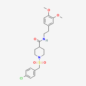 molecular formula C23H29ClN2O5S B11333915 1-[(4-chlorobenzyl)sulfonyl]-N-[2-(3,4-dimethoxyphenyl)ethyl]piperidine-4-carboxamide 